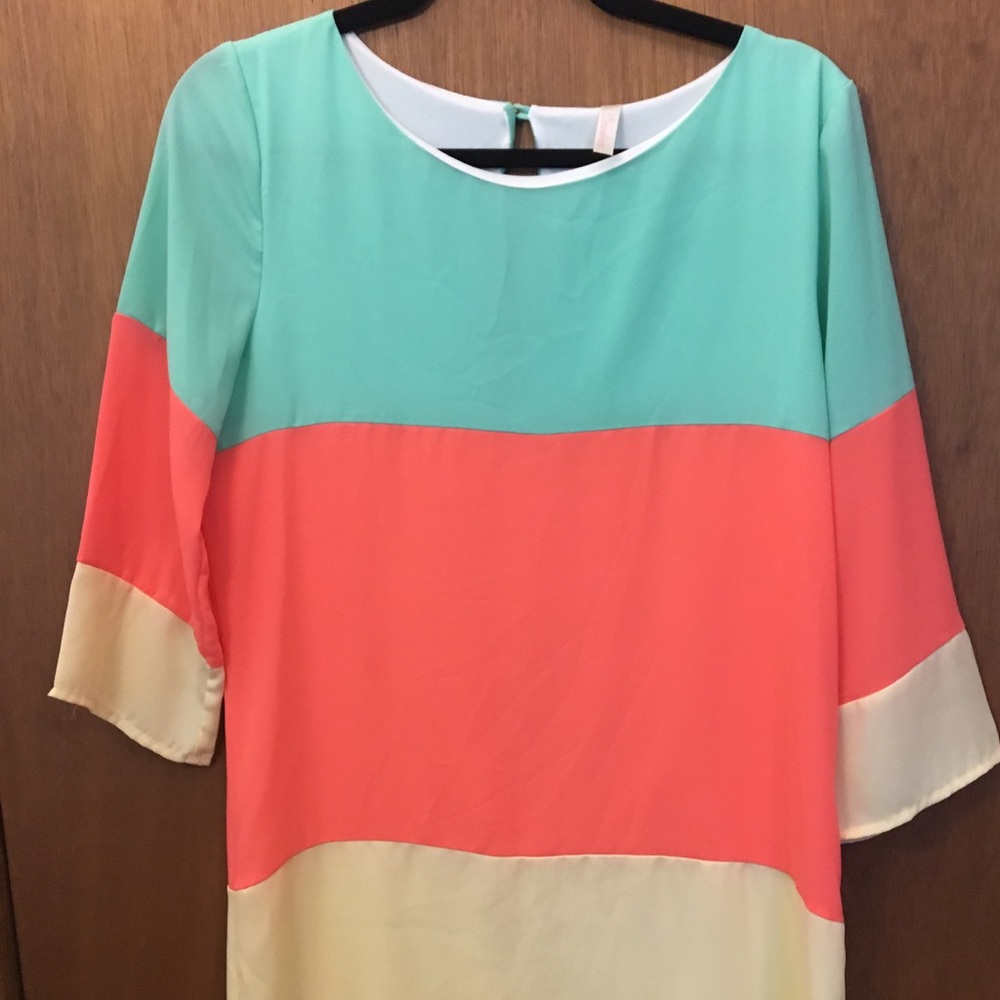 Sherbet Striped Mod Shift Dress